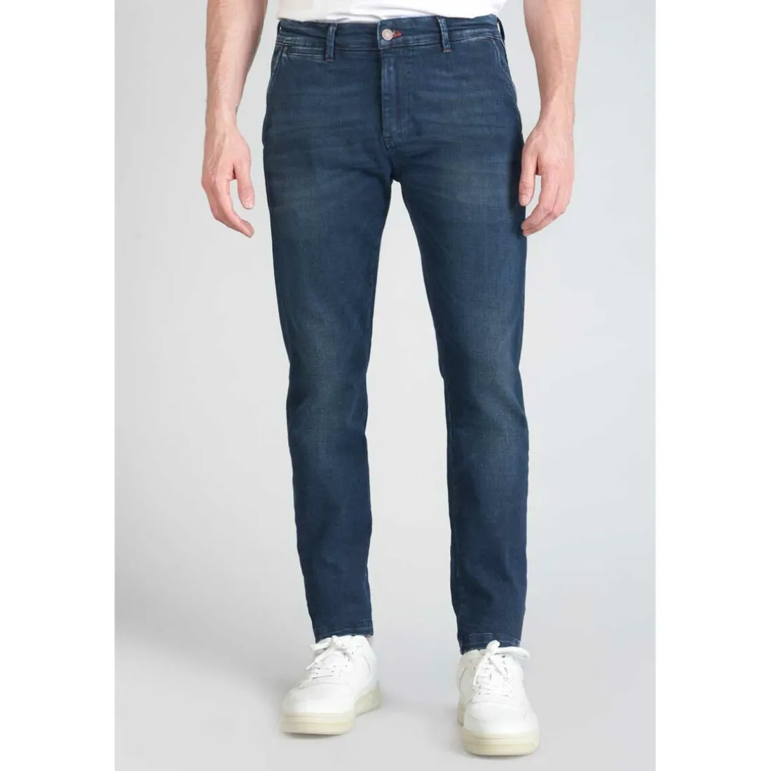 Jeans Homme chino DEJEAN bleu en coton