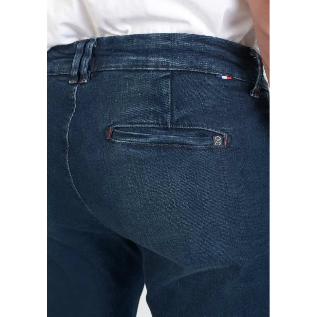 Jeans Homme chino DEJEAN bleu en coton