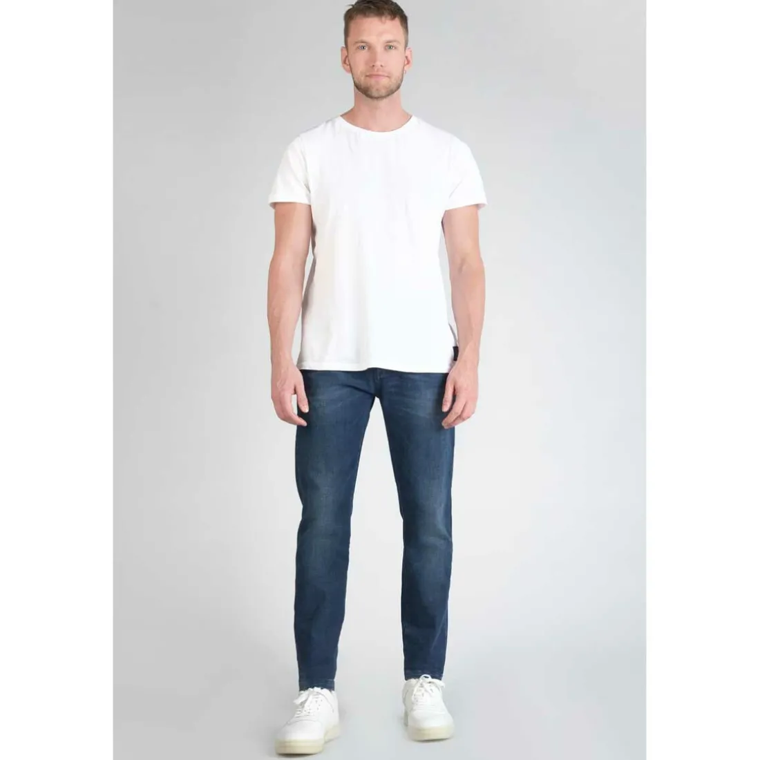 Jeans Homme chino DEJEAN bleu en coton