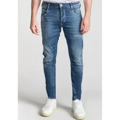 Jeans Locarn 900/03 tapered, longueur 34 bleu en coton