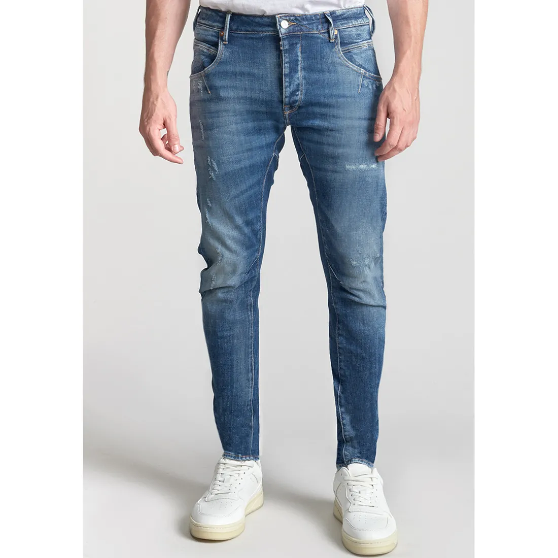 Jeans Locarn 900/03 tapered, longueur 34 bleu en coton