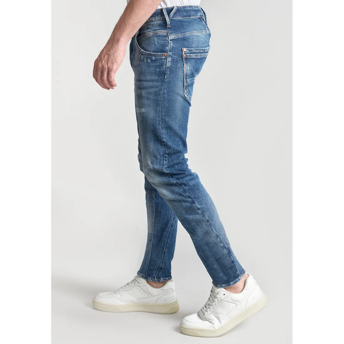 Jeans Locarn 900/03 tapered, longueur 34 bleu en coton