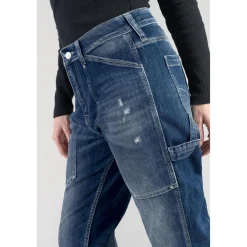 Jeans loose, large - Bleu en coton