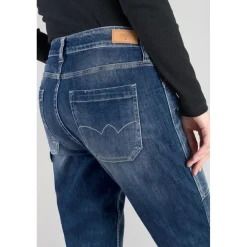 Jeans loose, large - Bleu en coton