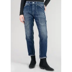 Jeans loose, large - Bleu en coton