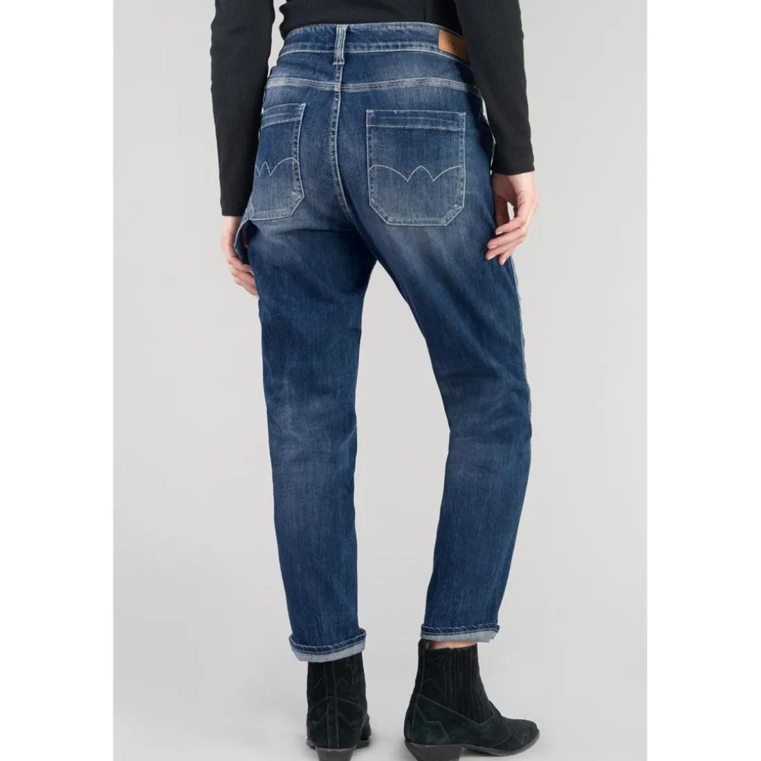 Jeans loose, large - Bleu en coton