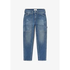 Jeans loose, large - Bleu en coton