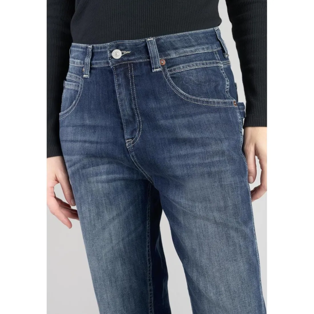 Jeans loose, large 400/60 girlfriend, longueur 34 bleu en coton Ruth