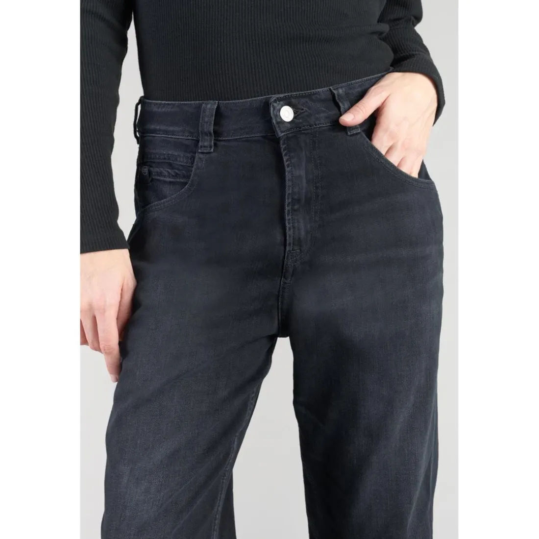 Jeans loose, large 400/60 girlfriend, longueur 34 bleu en coton Blair