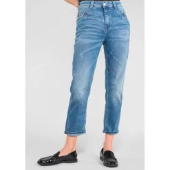 Jeans loose, large 400/60 girlfriend taille haute, 7/8ème bleu Queen