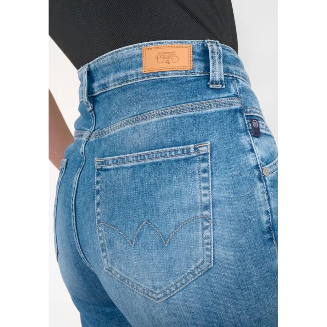 Jeans loose, large 400/60 girlfriend taille haute, 7/8ème bleu Queen
