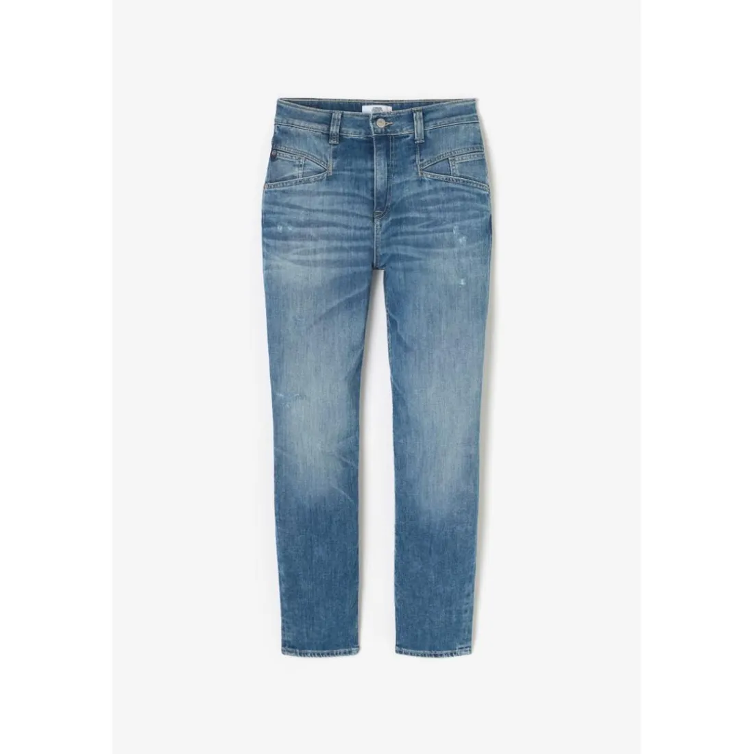 Jeans loose, large 400/60 girlfriend taille haute, 7/8ème bleu Queen