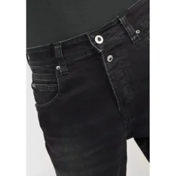 Jeans loose, large 400/60 girlfriend taille haute, longueur 34 noir Alma