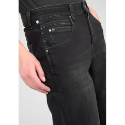 Jeans loose, large 400/60 girlfriend taille haute, longueur 34 noir Alma
