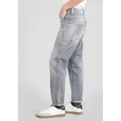 Jeans loose, large 400/60 girlfriend taille haute, 7/8ème gris Ava