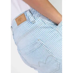 Jeans loose, large 400/60 girlfriend taille haute, 7/8ème bleu Ida