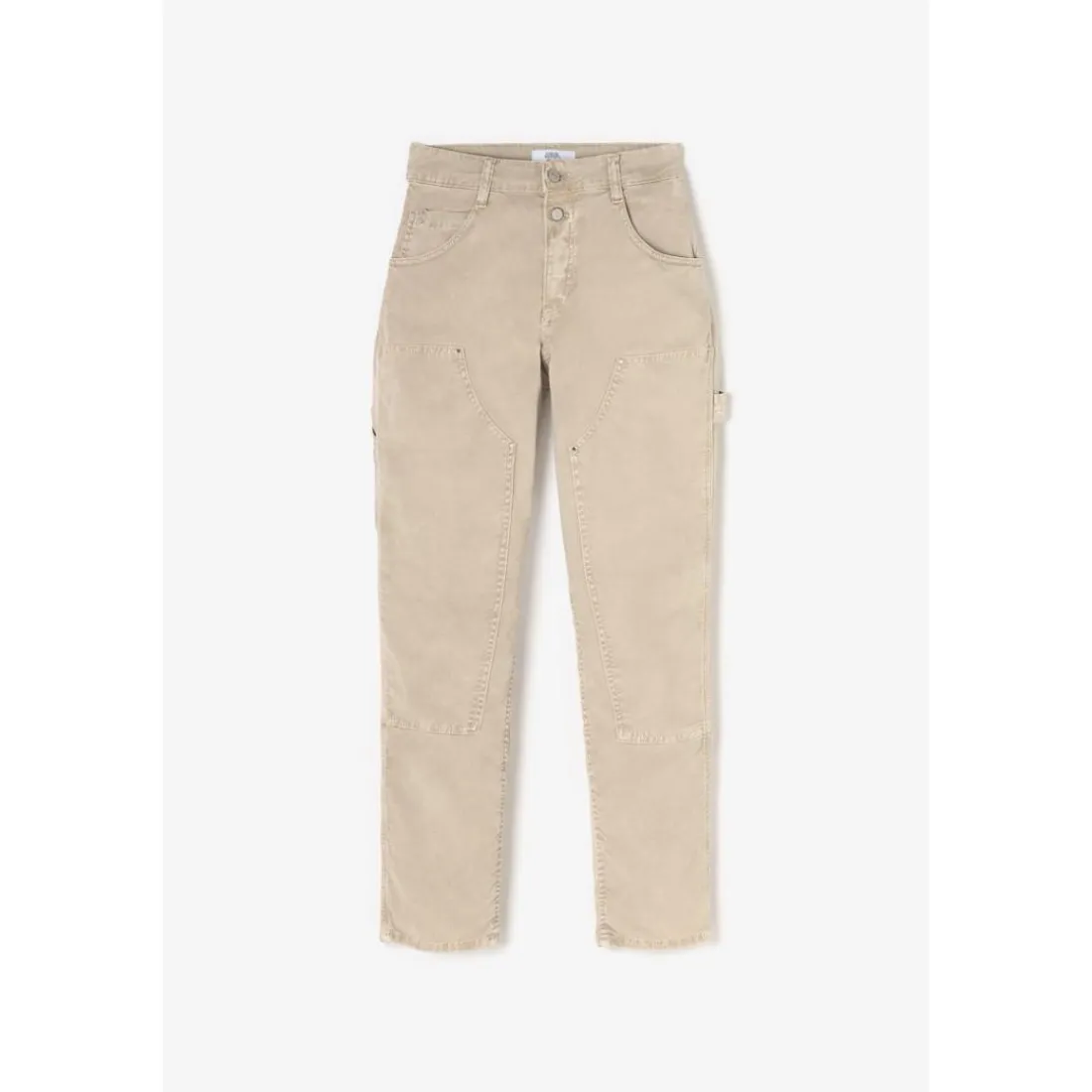 Jeans loose, large 400/60 girlfriend taille haute, 7/8ème beige Tia