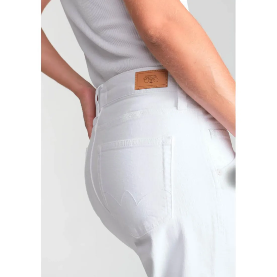 Jeans loose, large 400/60, longueur 34 blanc Dee en coton