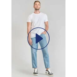 Jeans loose, large 1998, 7/8ème bleu en coton Amos