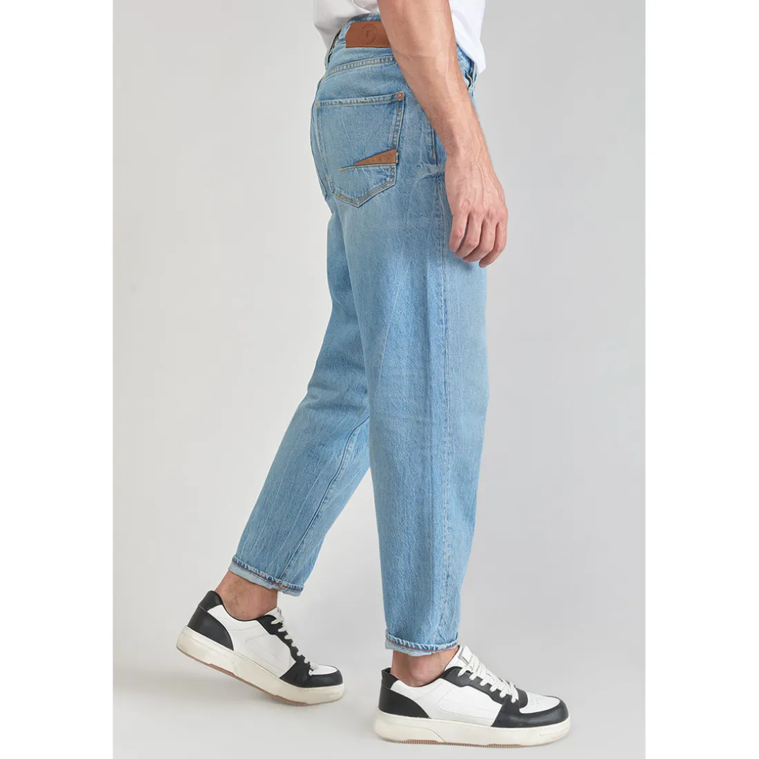 Jeans loose, large 1998, 7/8ème bleu en coton Amos