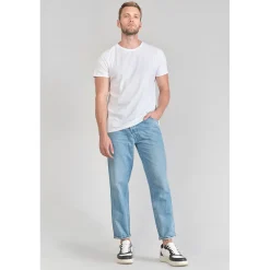 Jeans loose, large 1998, 7/8ème bleu en coton Amos