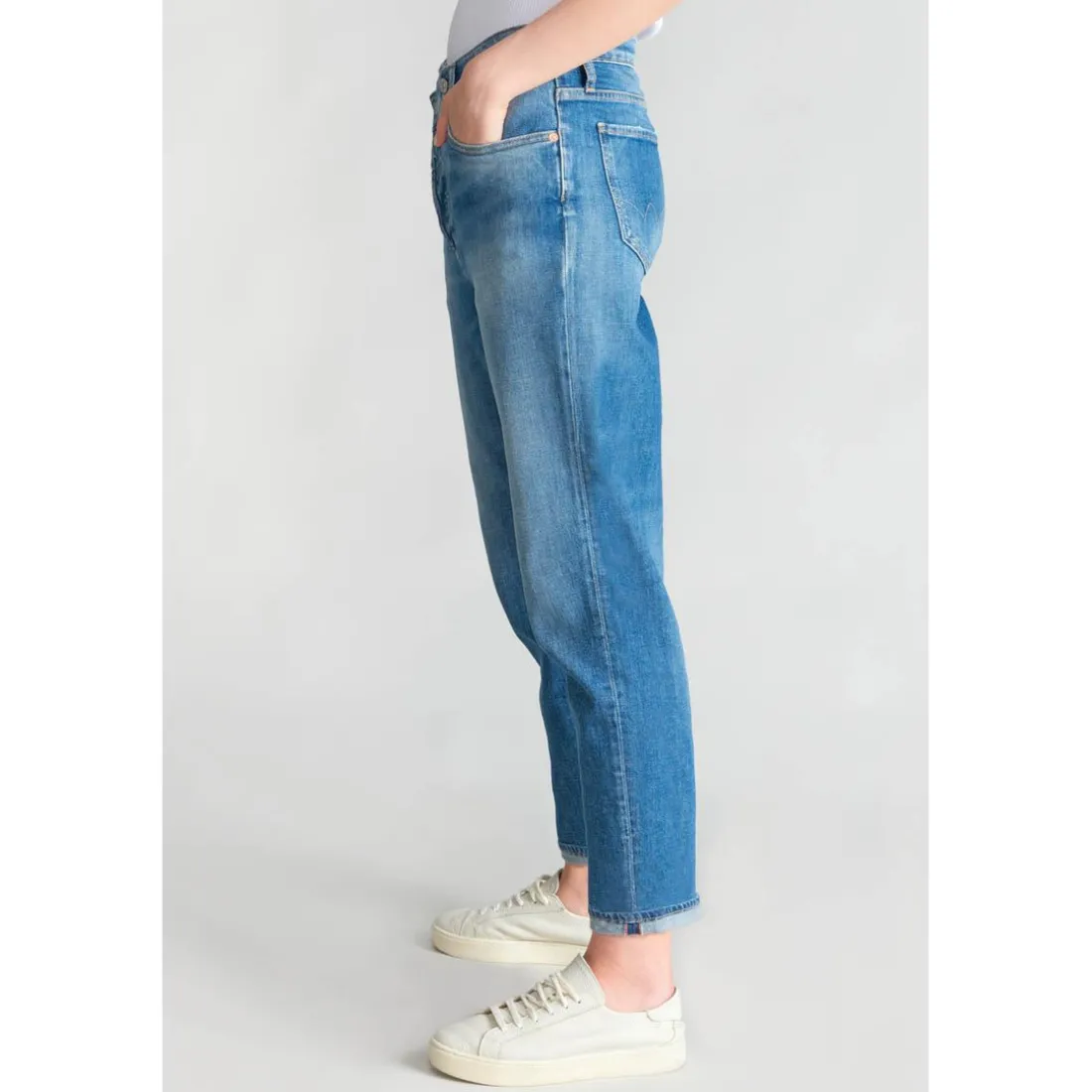 Jeans loose, large cosy, 7/8ème bleu Fawn