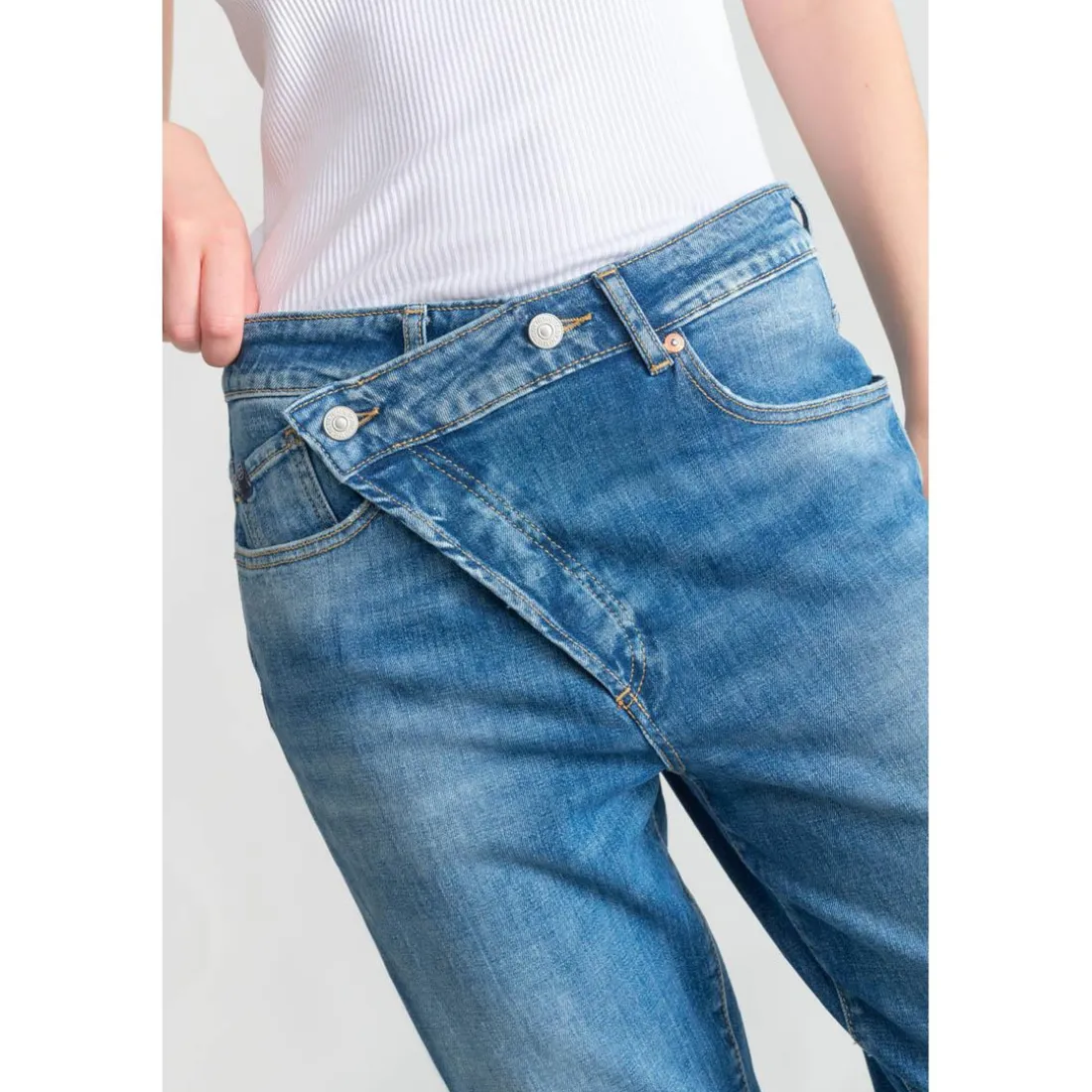 Jeans loose, large cosy, 7/8ème bleu Fawn