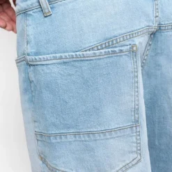 Jeans loose, large HOBO, longueur 34 bleu en coton Wynn