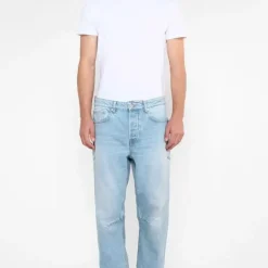 Jeans loose, large HOBO, longueur 34 bleu en coton Wynn