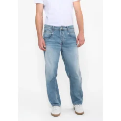 Jeans loose, large HOBO, longueur 34 bleu Jace en coton