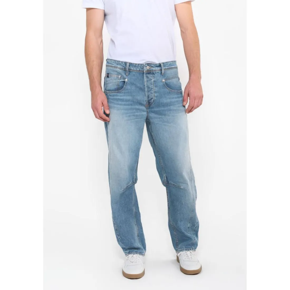 Jeans loose, large HOBO, longueur 34 bleu Jace en coton