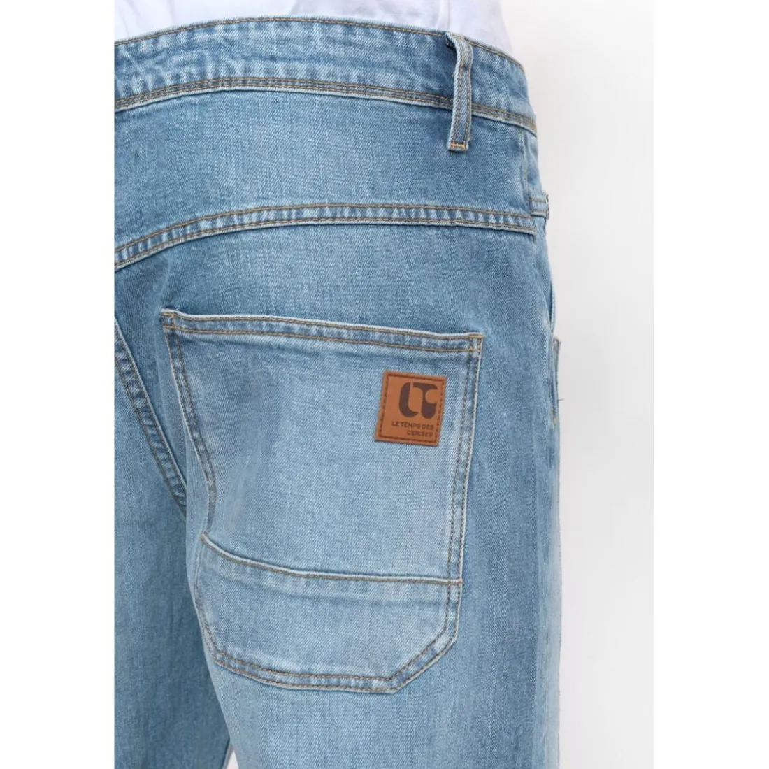 Jeans loose, large HOBO, longueur 34 bleu Jace en coton