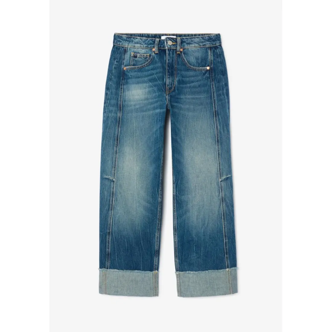 Jeans loose, large LEAL, longueur 34 bleu en coton Page