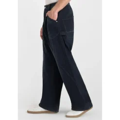 Jeans loose, large LUDOLF, longueur 34 bleu Karl en coton