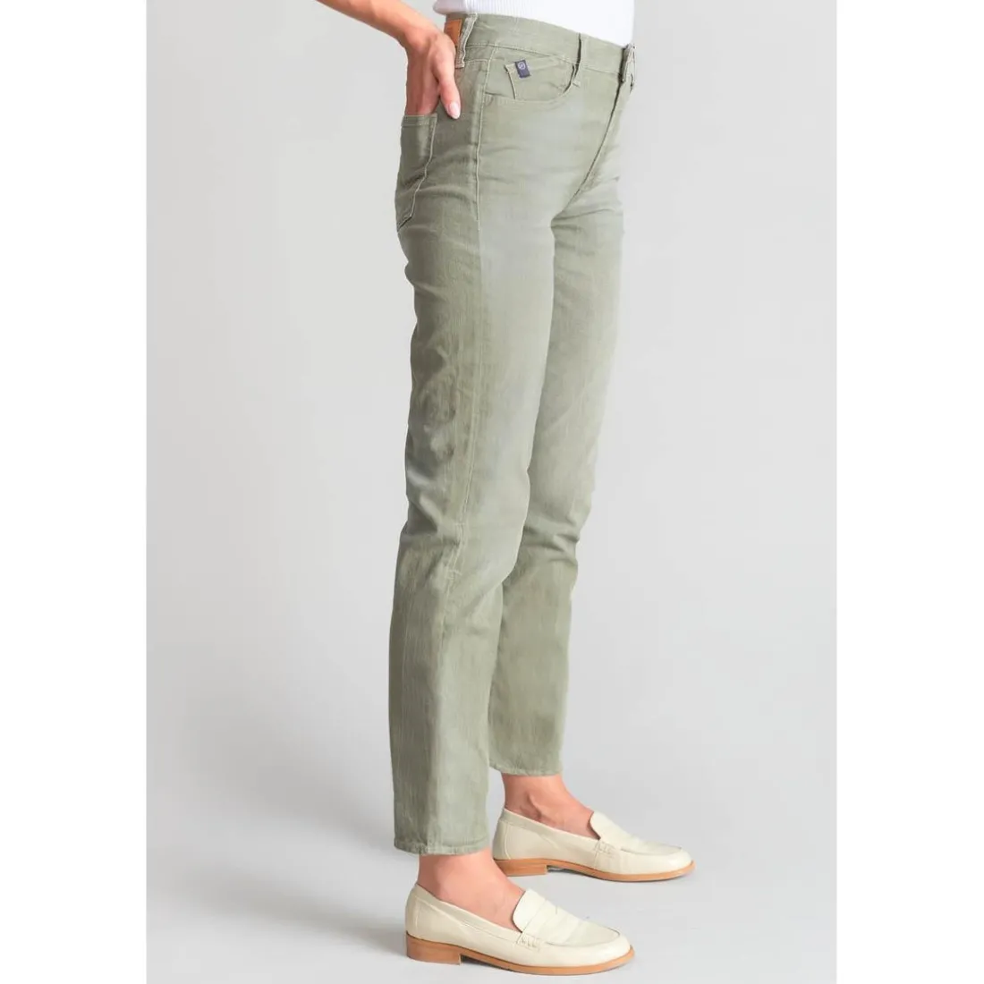 Jeans Marylou mom 400/17, 7/8ème kaki