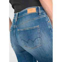 Jeans mom 400/17, 7/8ème bleu Bea en coton