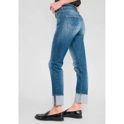 Jeans mom 400/17, 7/8ème bleu Bea en coton
