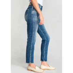 Jeans mom 400/17, 7/8ème bleu Ella en coton