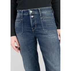 Jeans mom 400/18, 7/8ème bleu en coton Tess