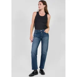 Jeans mom 400/18, 7/8ème bleu Ruth en coton