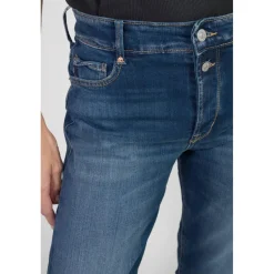 Jeans mom 400/18, 7/8ème bleu Ruth en coton