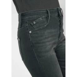 Jeans mom 400/17, 7/8ème noir Yael en coton