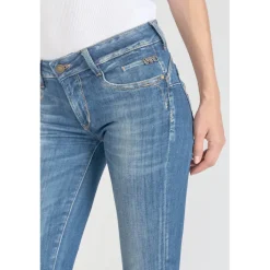 Jeans push-up regular, droit PULP, longueur 34 bleu en coton Ana