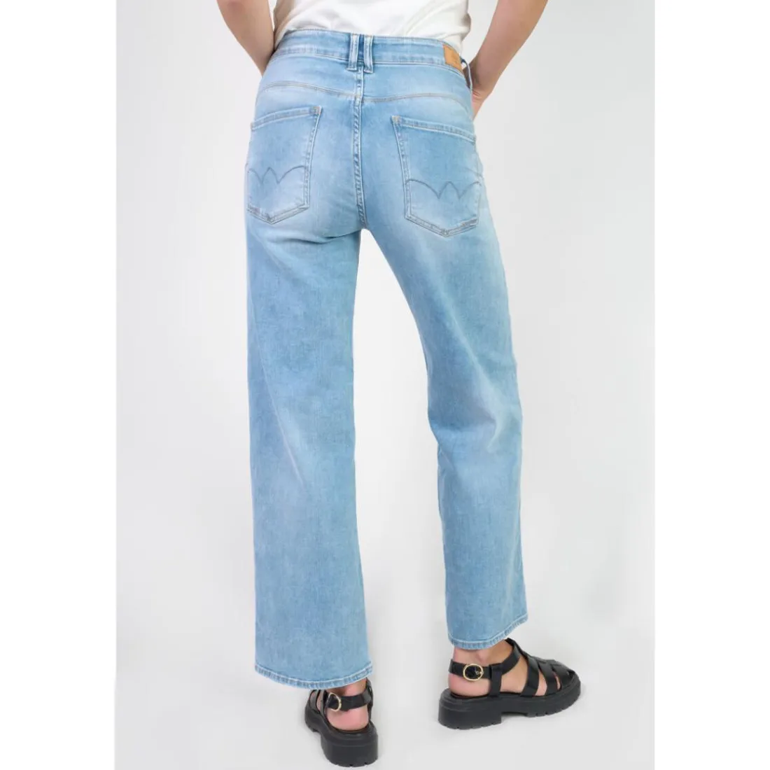 Jeans push-up regular, droit taille haute PULP, 7/8ème bleu Lana