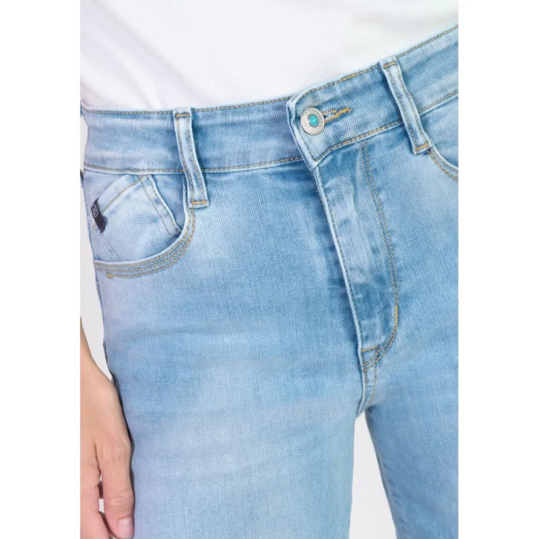 Jeans push-up regular, droit taille haute PULP, 7/8ème bleu Lana