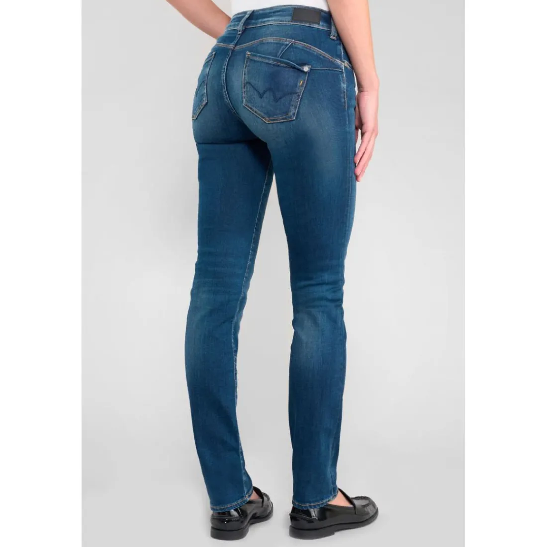 Jeans push-up regular, droit PULP, longueur 34 bleu Mila en coton