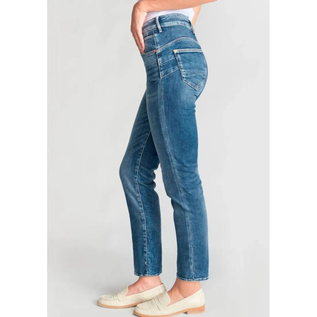Jeans push-up regular, droit taille haute PULP, 7/8ème bleu Esme