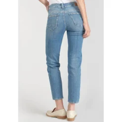 Jeans push-up regular, droit taille haute PULP, 7/8ème bleu en coton Aria