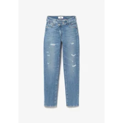 Jeans push-up regular, droit taille haute PULP, 7/8ème bleu en coton Aria