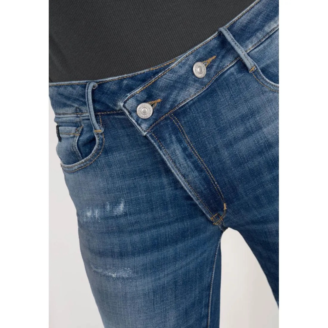 Jeans push-up regular, droit taille haute PULP, 7/8ème bleu Liz en coton